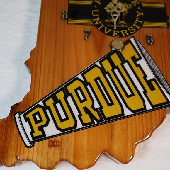Purdue University Clock I LOVE PERDUE Boilmakers Indiana Shaped - Picture 2 of 8
